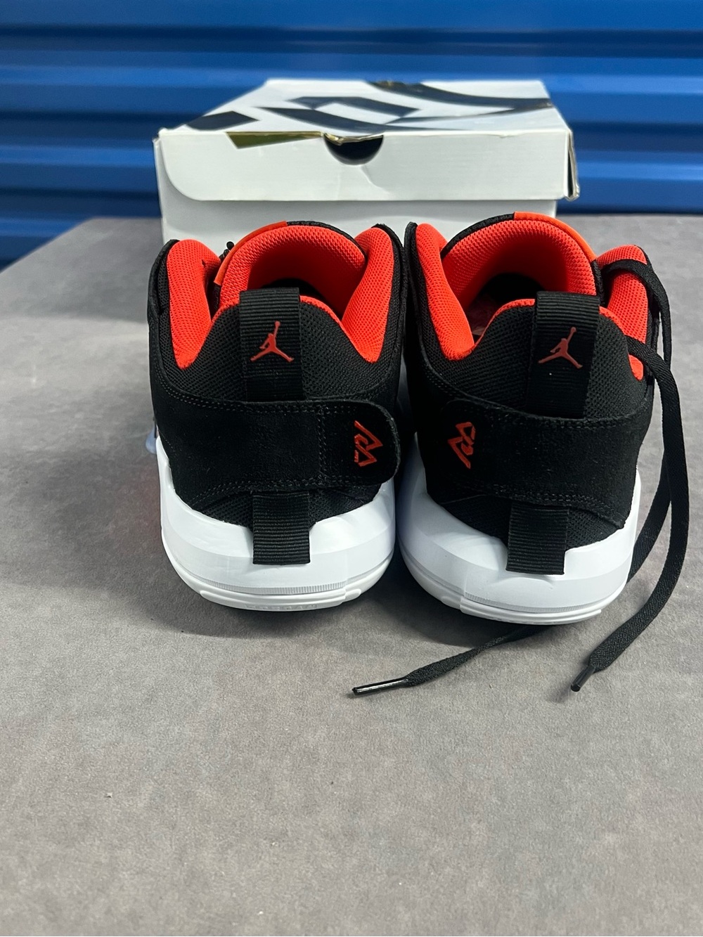 Jordan Men's Black and Red Low-Top Basketball Sneakers - Picture 3 of 7